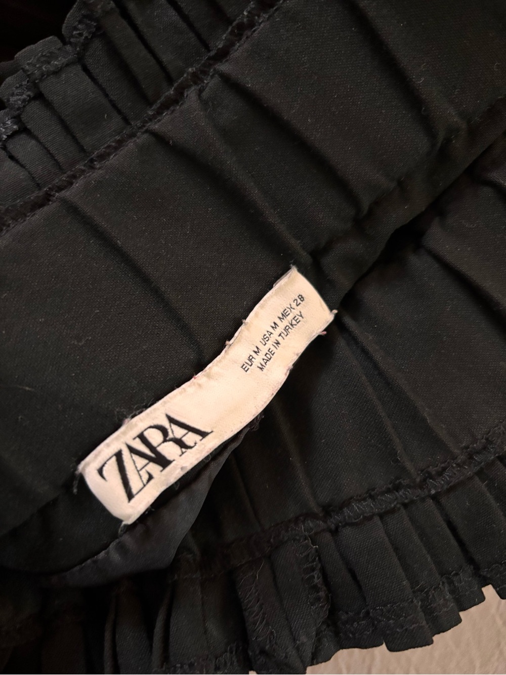 ZARA Black Pleated Mini Skirt - Picture 1 of 4